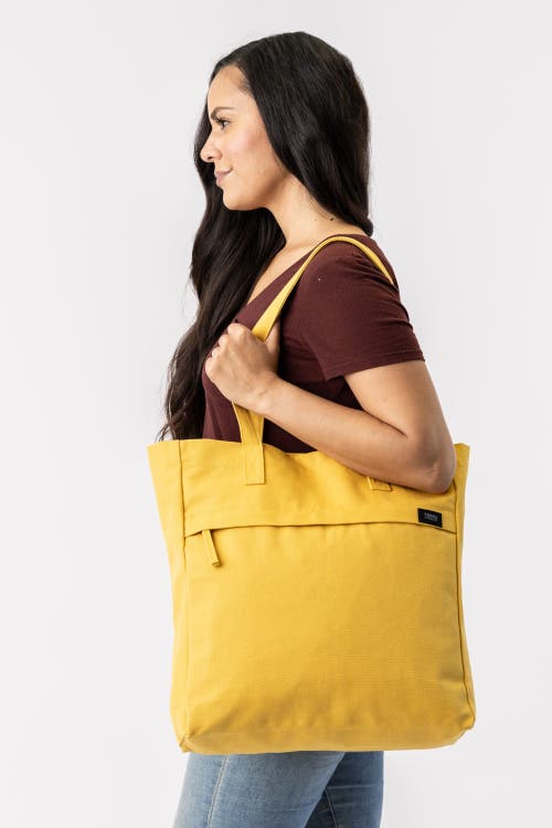 Shop Terra Thread Organic Cotton Canvas Work Tote Bag In Mustard Yellow