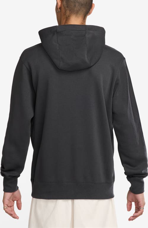 Shop Nike Sportswear Club Embroidered Rose Swoosh Pullover Hoodie In Anthracite