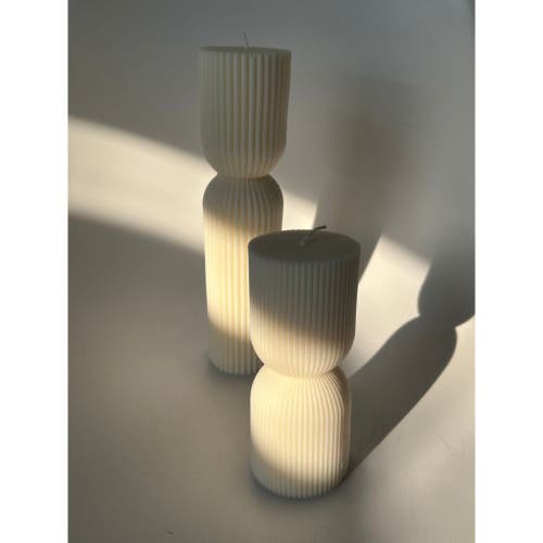 AARAM LUXE AARAM LUXE STRIPED COLUMN CANDLE 
