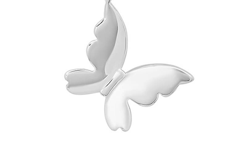 Queen Jewels Paperclip Butterfly Pendant Necklace In Silver