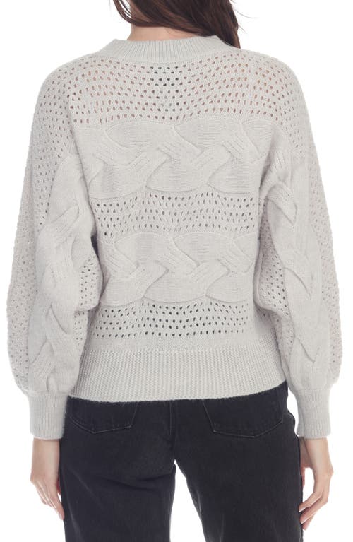 Rain And Rose Eyelet Sweater In Grey