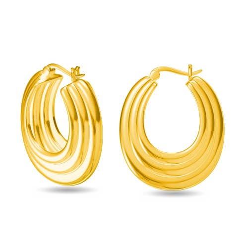 Shop Donatello Gian Layered Hoop Earrings In Gold