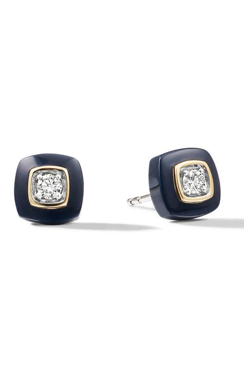 The Brilliant Diamond Stud Earrings in Navy