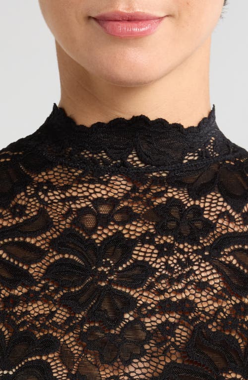 Shop Kilo Brava Long Sleeve Floral Lace Catsuit In Black