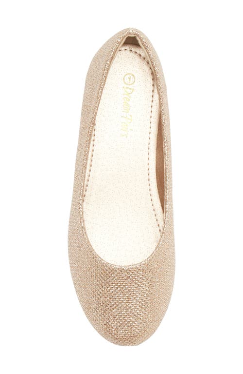 Dream Pairs Kids' Ballerina Flat In Gold/glitter
