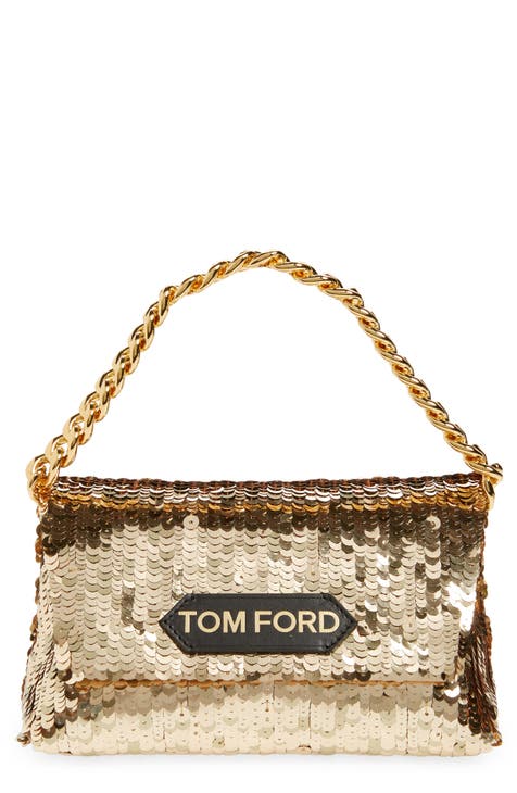 001 Lock Glitter Clutch in Gold - Tom Ford