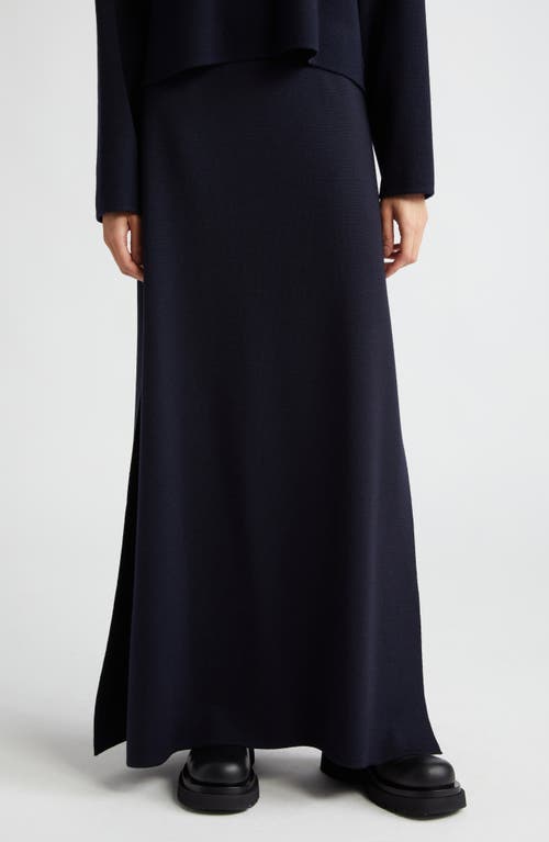 Max Mara Double Slit Virgin Wool Maxi Skirt Ultramarine at Nordstrom,