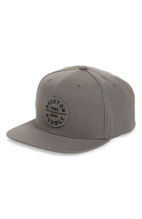 Brixton Oath Iii Snapback Baseball Cap In Charcoal/charcoal