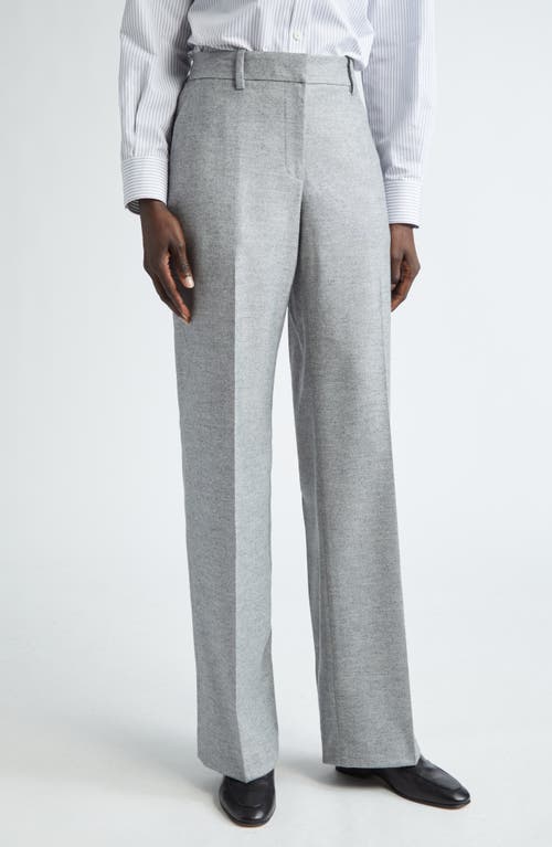 Shop Lafayette 148 New York Gates Full Length Virgin Wool & Silk Blend Straight Leg Trousers In Nickel Multi