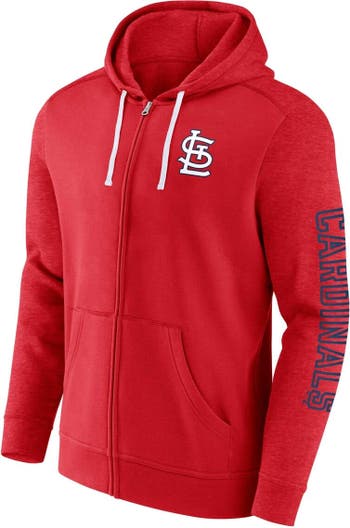 Men's Fanatics Branded Heathered Gray/Red St. Louis Cardinals Big & Tall  Full-Zip Hoodie