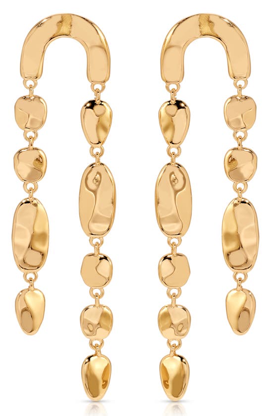 Shop Ettika Cascading Hammered Link Drop Earrings In Gold