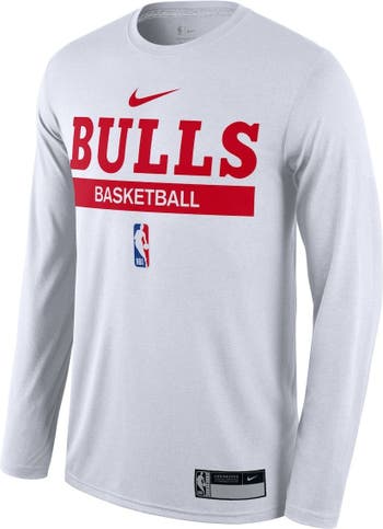 Men's Chicago Bulls Nike White Courtside Performance Block T-Shirt