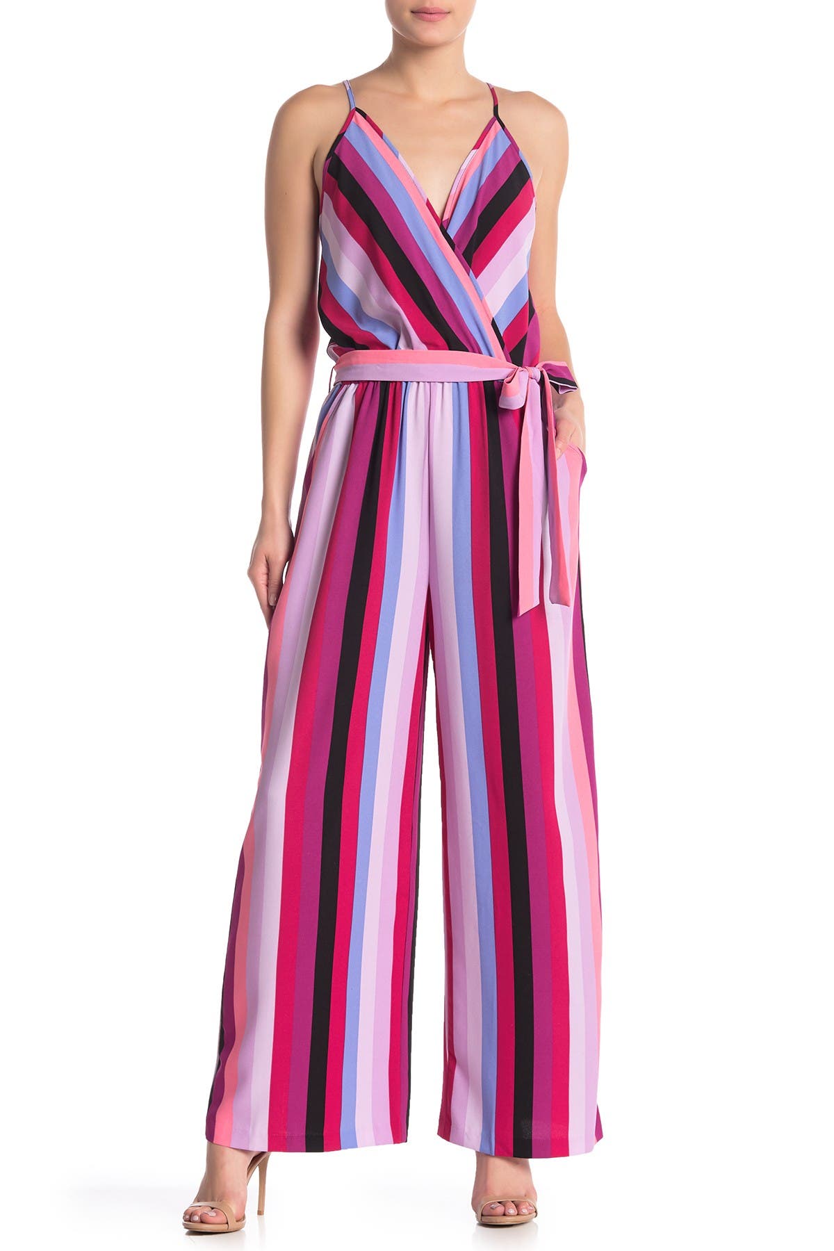 eci striped jumpsuit