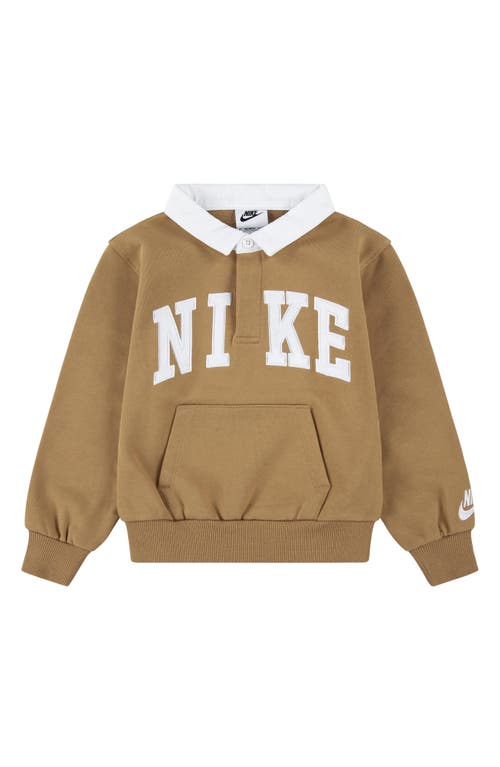 Shop Nike Kids' Sportswear Club Polo Sweatshirt In Flax