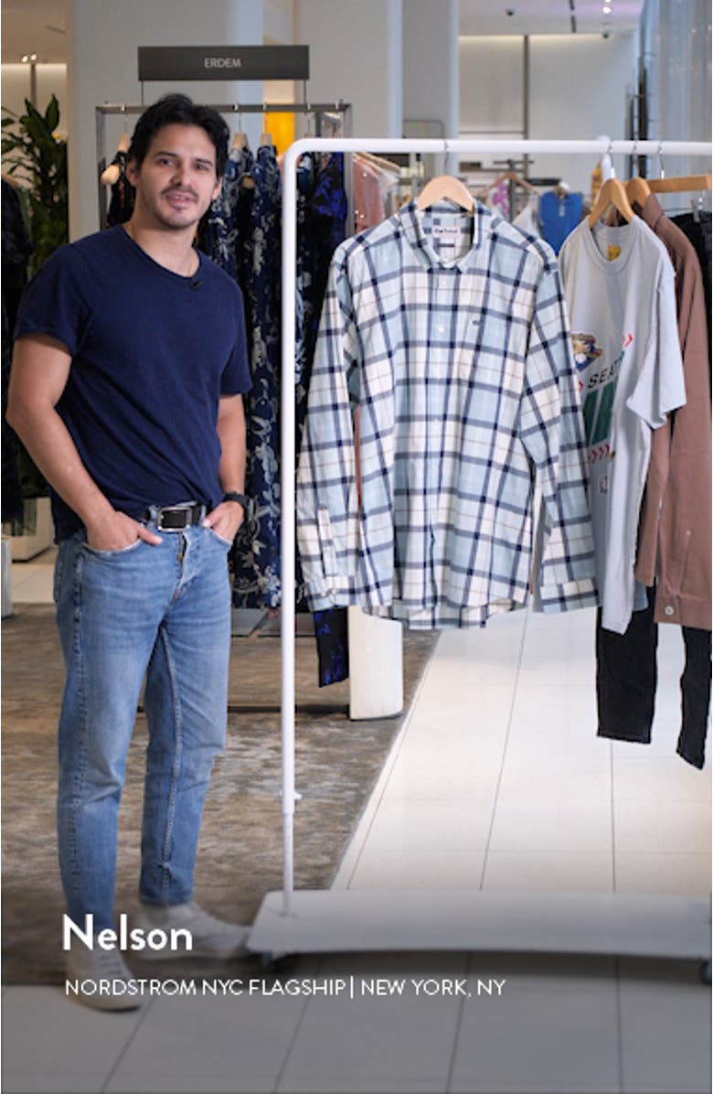 Rawley Tailored Fit Plaid Cotton Button-Down Shirt, sales video thumbnail