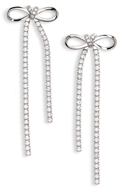 Shashi Rosette Crystal Drop Earrings in Silver at Nordstrom