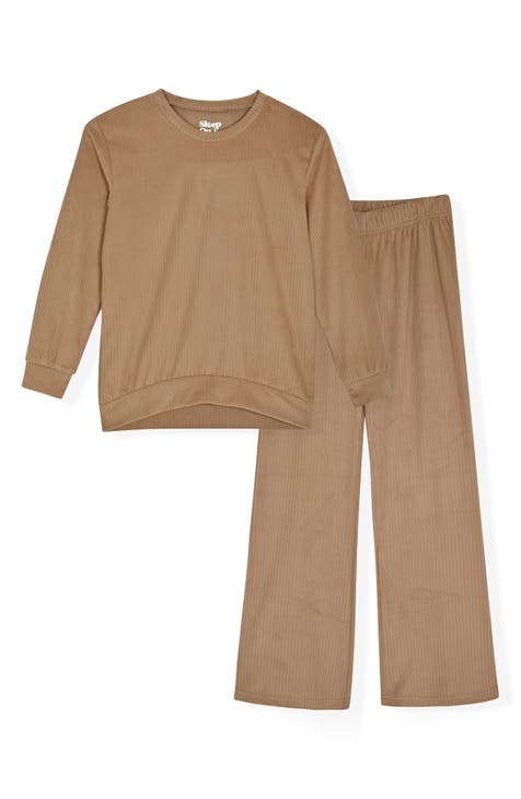 Kids' Rib Velour Two-Piece Pajamas (Big Kid)