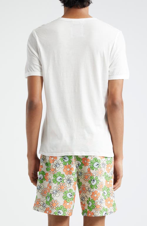 Shop Marni Logo Cotton Graphic T-shirt In Lily White