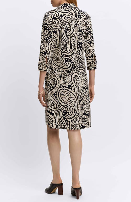 Shop Foxcroft Sloane Paisley Shirtdress In Black/white