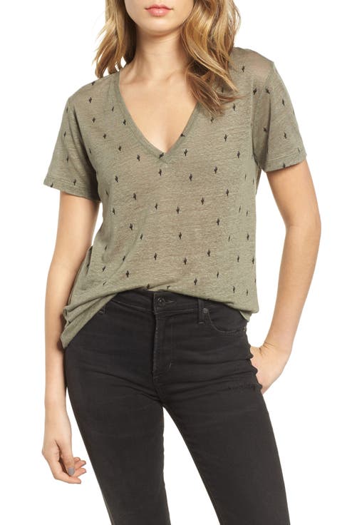 Cara V-Neck Slub Knit Tee