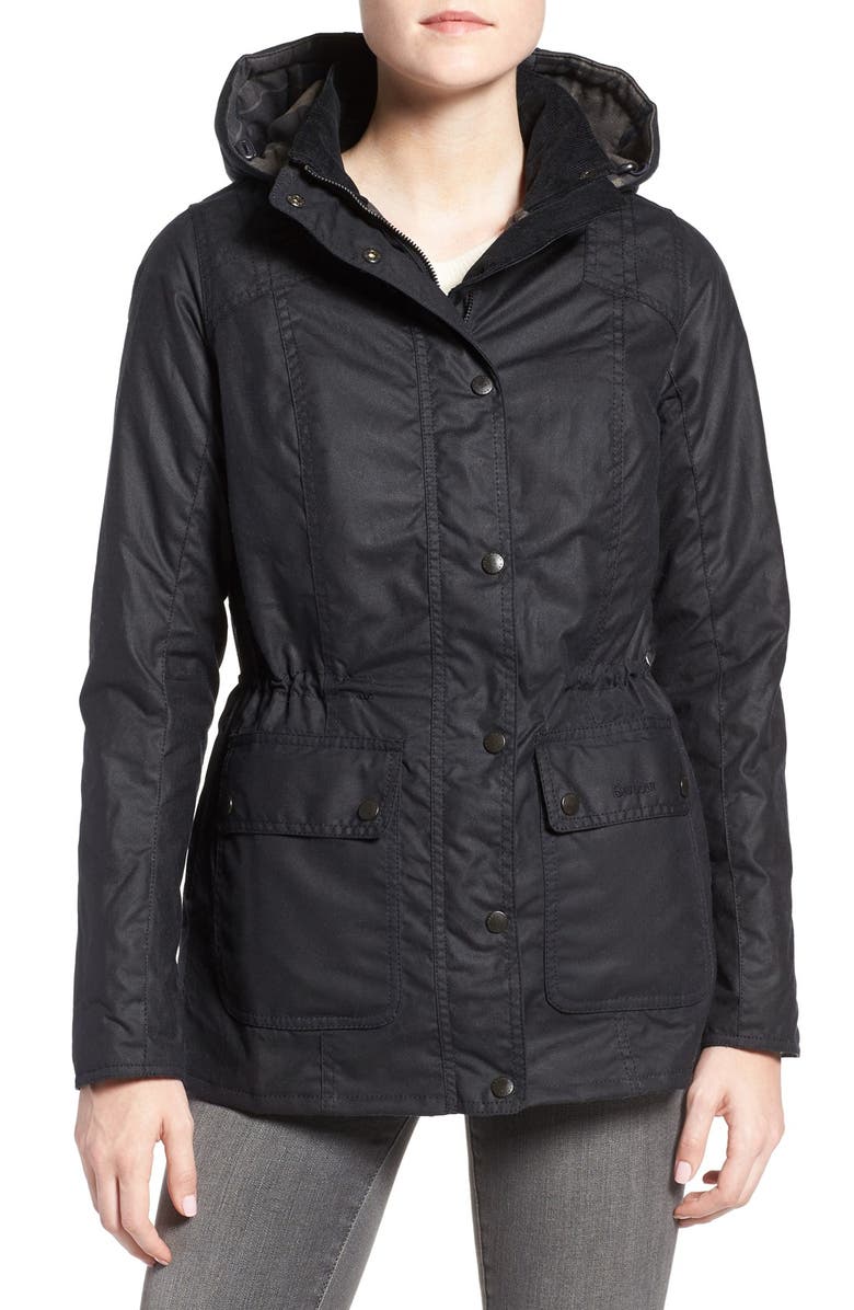 Barbour 'Orkney' Waxed Cotton Anorak with Removable Hood | Nordstrom