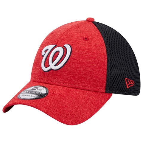 Washington Nationals LEATHER POP Red Fitted Hat by New Era