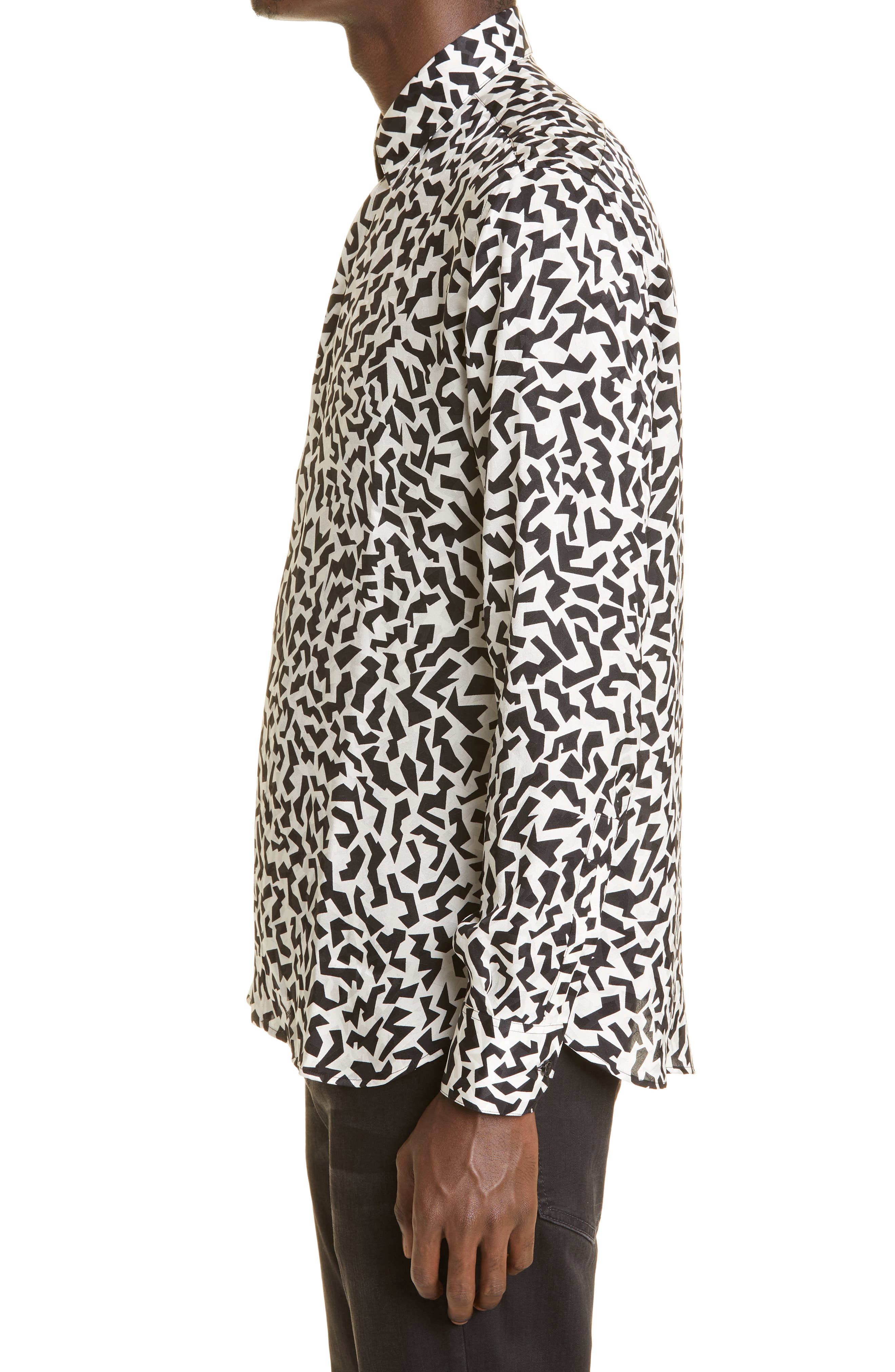 zara silk leopard shirt