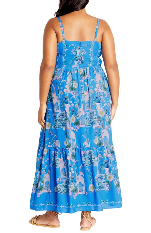 City Chic Molly Midi Sundress In Avery Blue