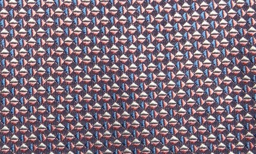 Shop Brioni Geometric Pattern Silk Tie In Midnight Blue Multi