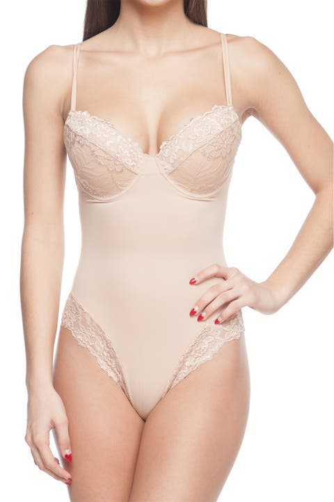 Women's Beige Lingerie Bodysuits & Teddies