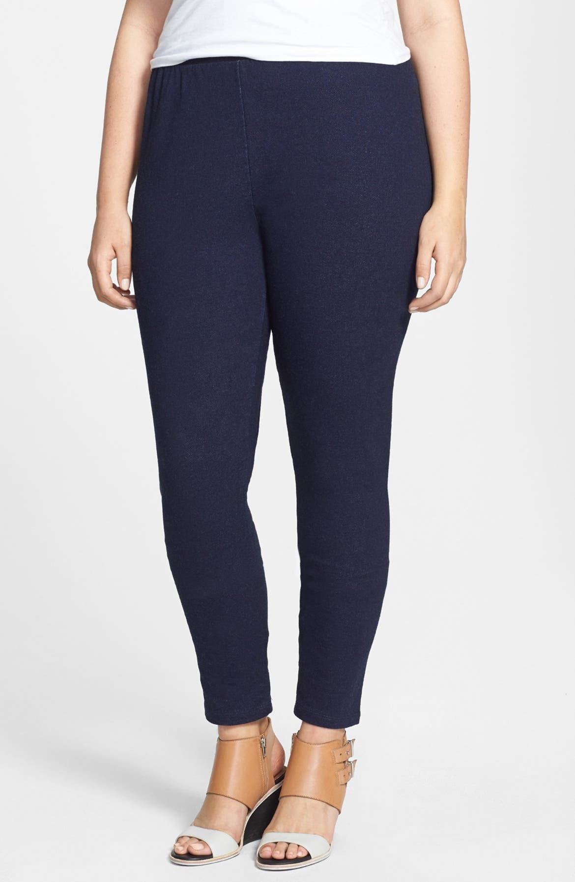 Banded High Waist Fleece Lined Leggings - Plus Size