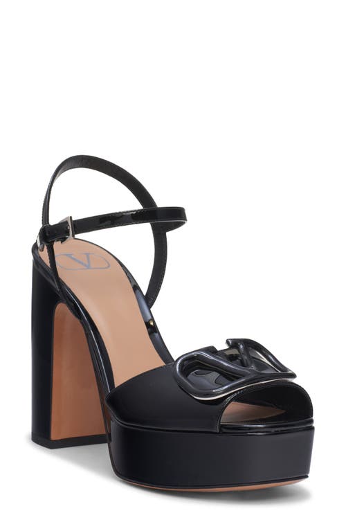 Valentino Garavani Vlogo Signature Platform Sandal In Nero