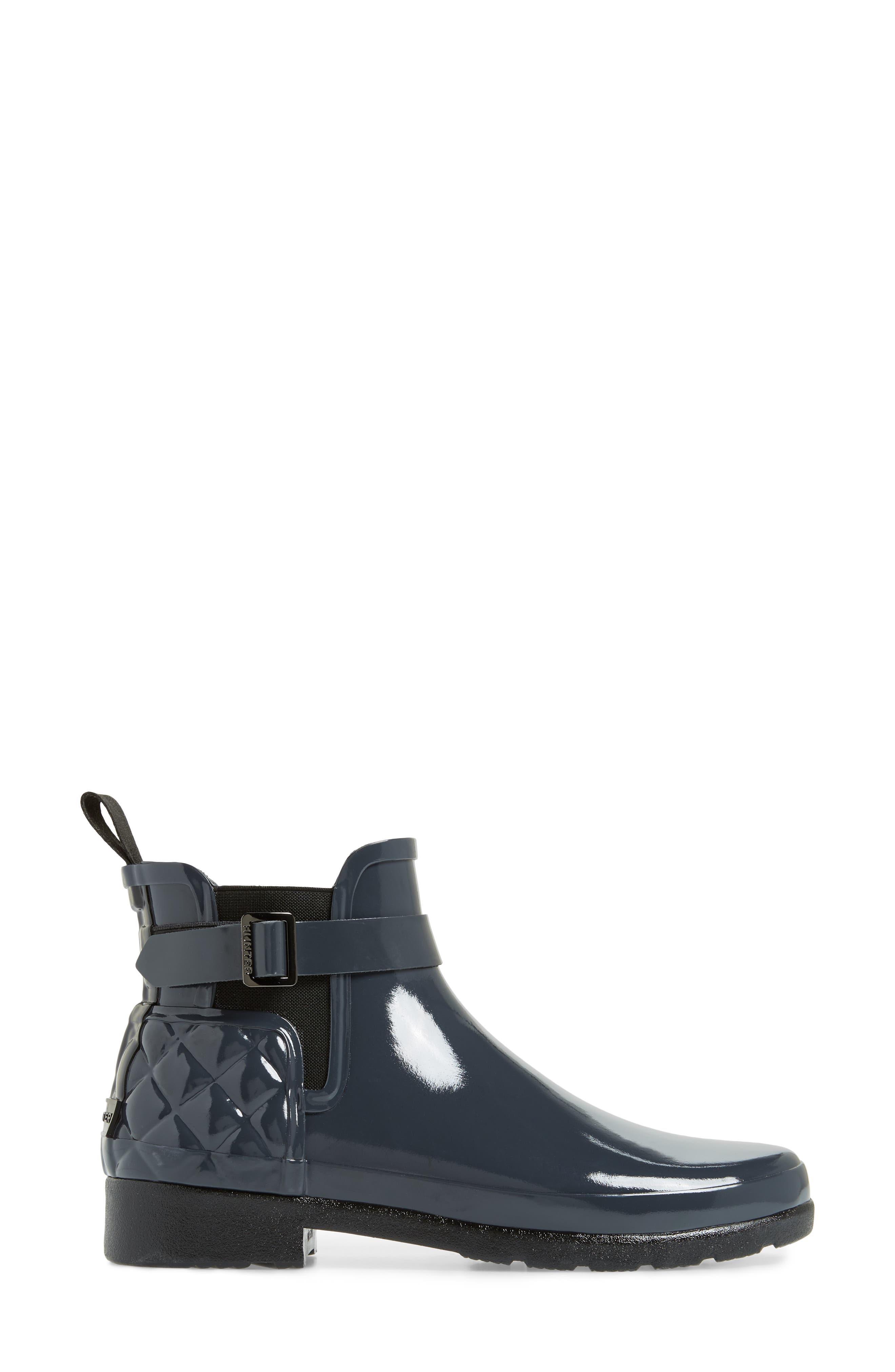 hunter quilted gloss chelsea boots