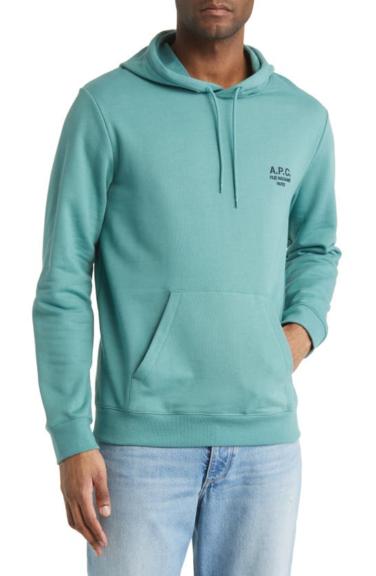 A.p.c. Marvin Organic Cotton Hoodie In Green