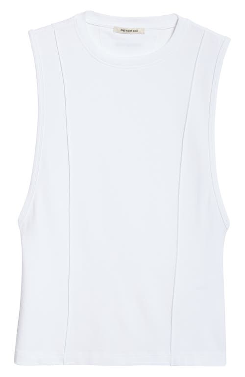 Pintuck Muscle Tee in White