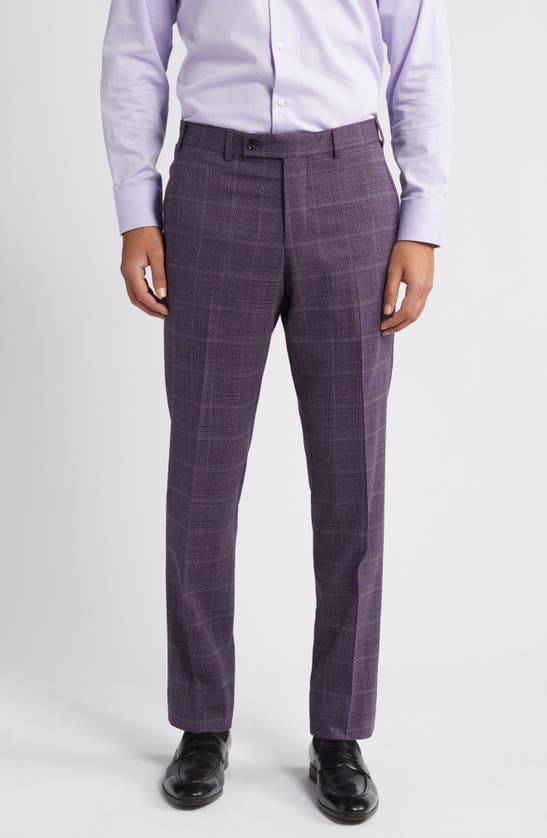Shop Ted Baker Karl Slim Fit Plaid Stretch Wool Blend Suit In Berry