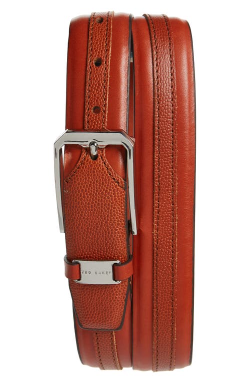 Siymon Mix Texture Leather Belt in Tan