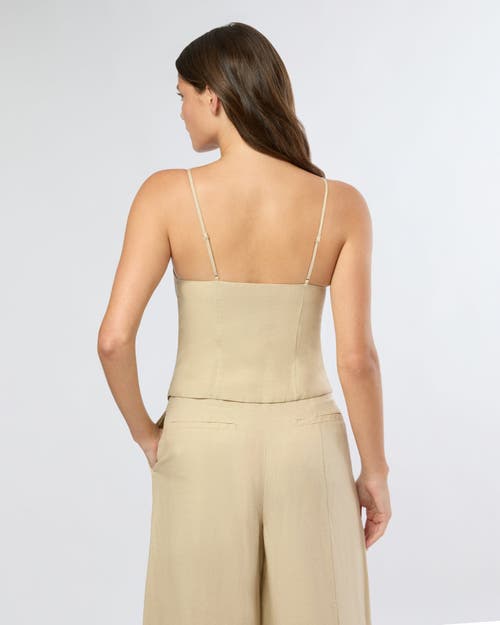 Onia Air Linen High Neck Top In Jute