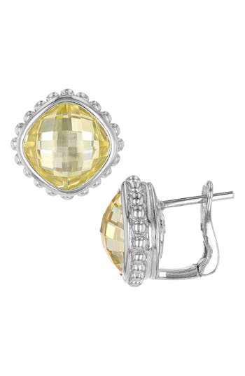 JUDITH RIPKA JUDITH RIPKA YELLOW CZ STUD EARRINGS 