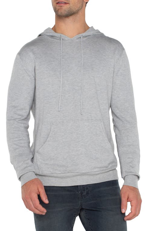 Shop Liverpool Lightweight Pullover Hoodie Sweater In Heather Grey