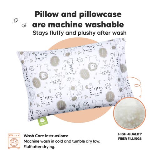 Shop Keababies Toddler Pillow With Pillowcase In Keasafari