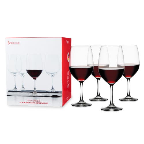 Spiegelau Vino Grande Bordeaux Wine Glass Set Of 4 In Clear