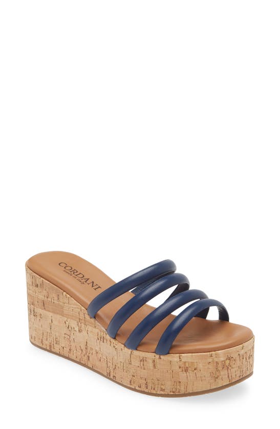 Shop Cordani Jesse Platform Wedge Sandal In Nappa Navy