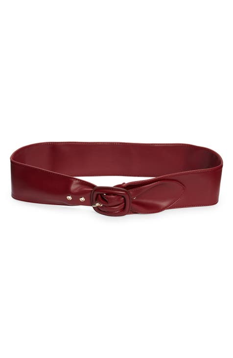 Pack 2 Women Belts for Jeans with Fashion Double O-Ring Buckle and Faux  Leather