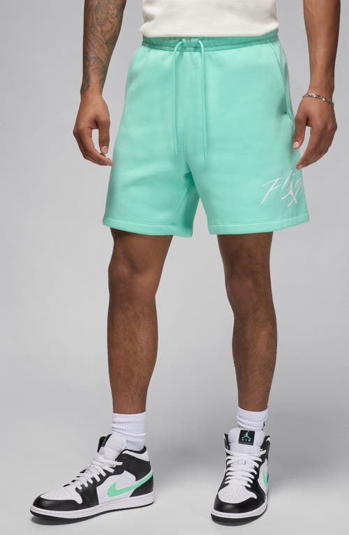 Shop Jordan Fleece Sweat Shorts In Emerald Rise/white