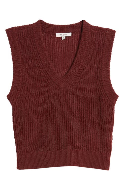 Shop Madewell Romy Shrunken Sweater Vest In Dark Cabernet