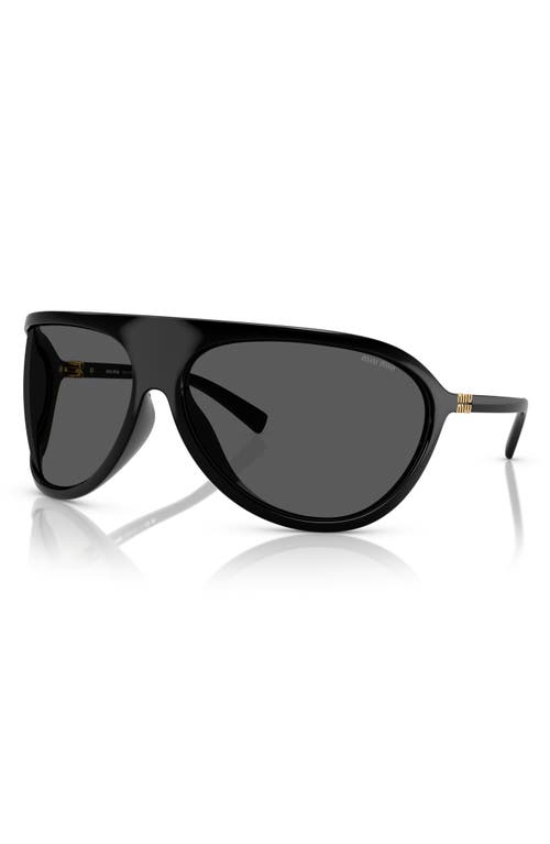 Miu Miu Runway Oversized Aviator Sunglasses In Dark Grey