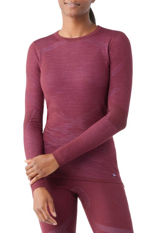 Intraknit Merino Wool Blend Long Sleeve T-Shirt in Black Cherry Violet