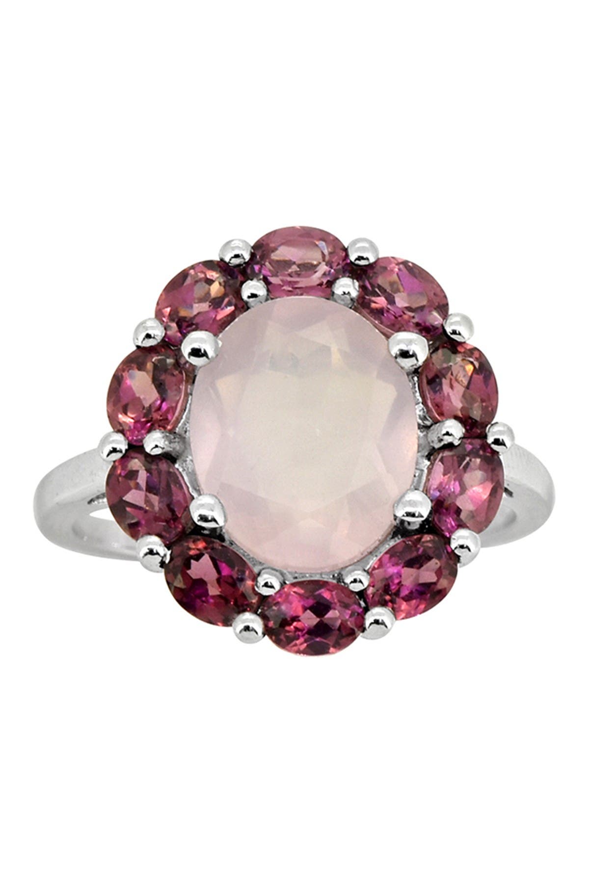 Natural Rhodochrosite Chalcedony Quartz Garnet Handmade 925 silver Plated Ring Jewelry Size 6.5 US Jewelry Z 11151