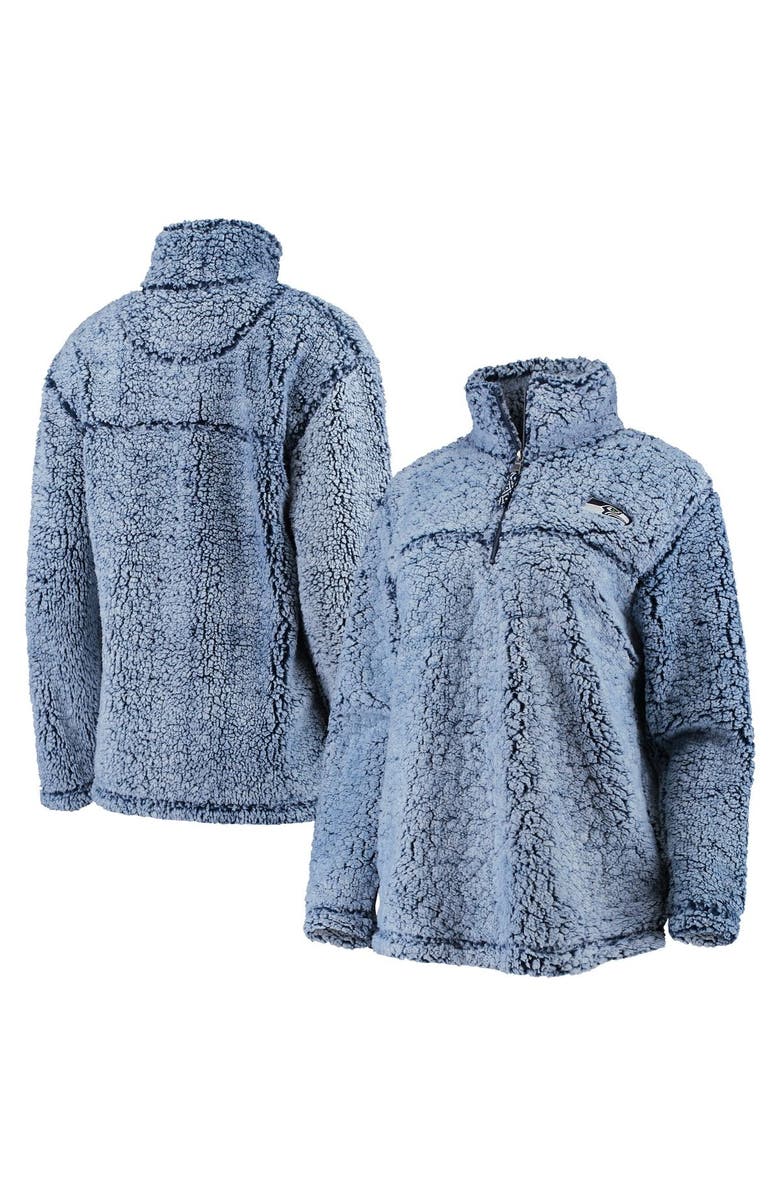 G-III 4HER BY CARL BANKS Women's G-III 4Her by Carl Banks Gray Seattle  Seahawks Sherpa Quarter-Zip Pullover Jacket | Nordstrom